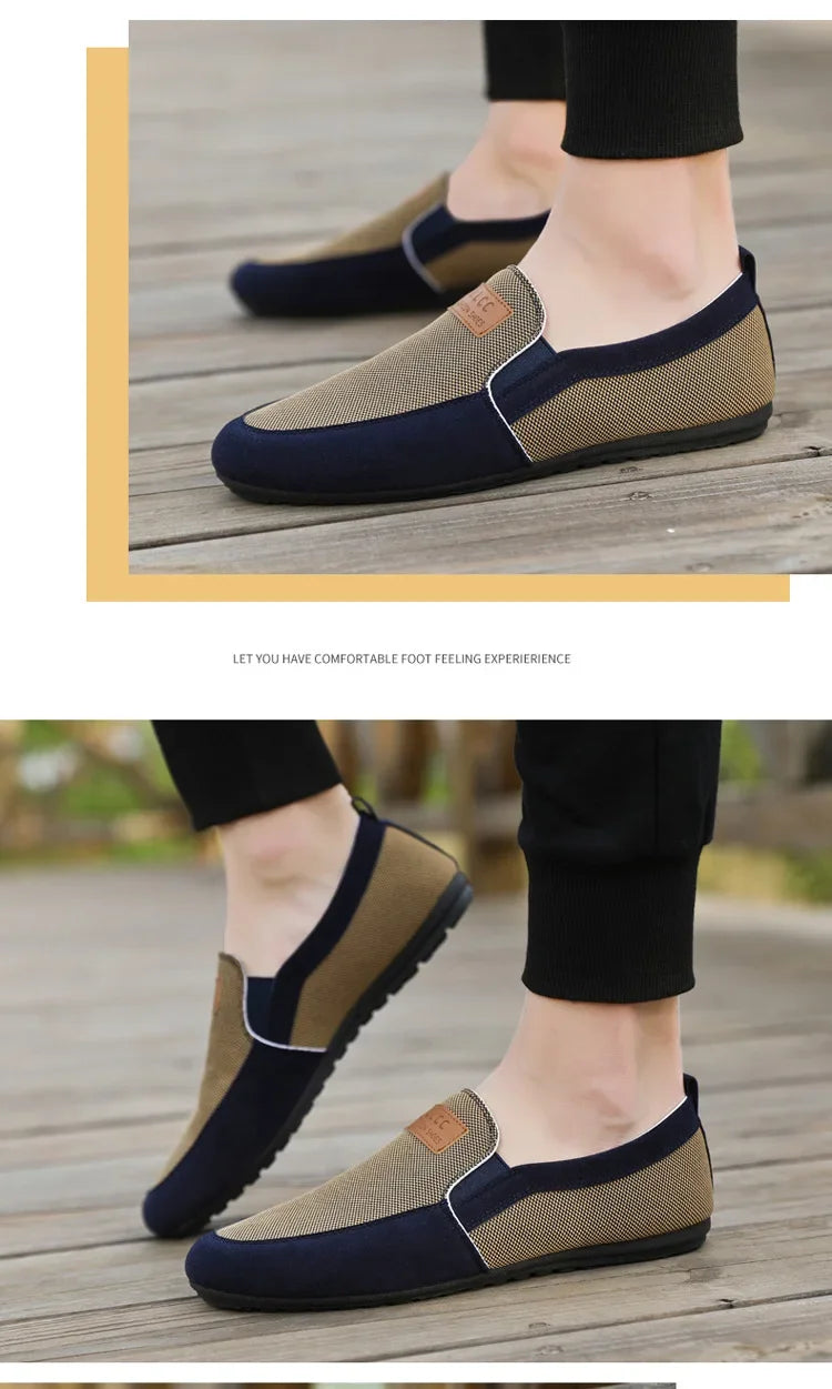 Slip on Loafers Mens Casual Shoes Plus Size Breathable Driving Shoes Office Walking Flats Non Slip Moccasins House Slippers