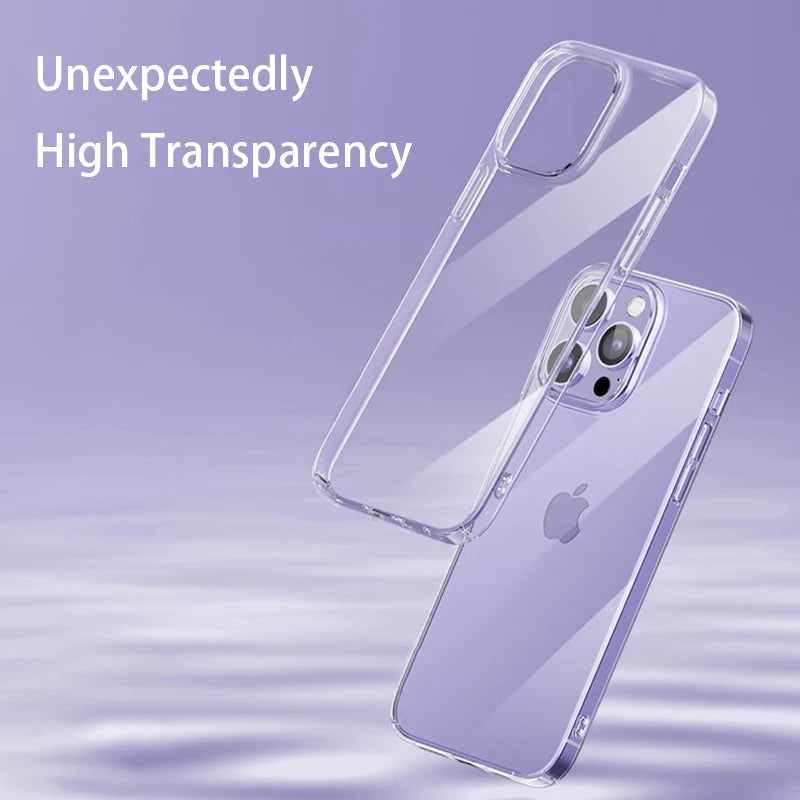 Custodia per telefono trasparente per iPhone 15 11 12 13 14 Pro Max Custodia morbida in silicone TPU per iPhone X XS Max XR 8 7 Plus Custodia trasparente per cover posteriore