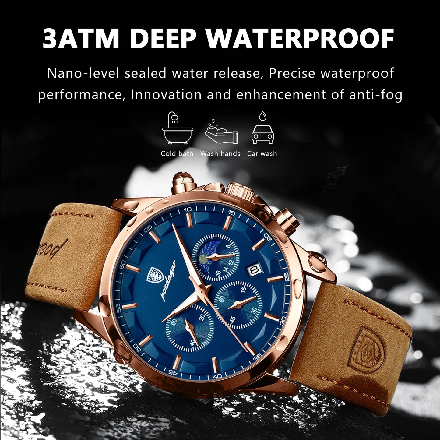 POEDAGAR Men Quartz Watch Luxury