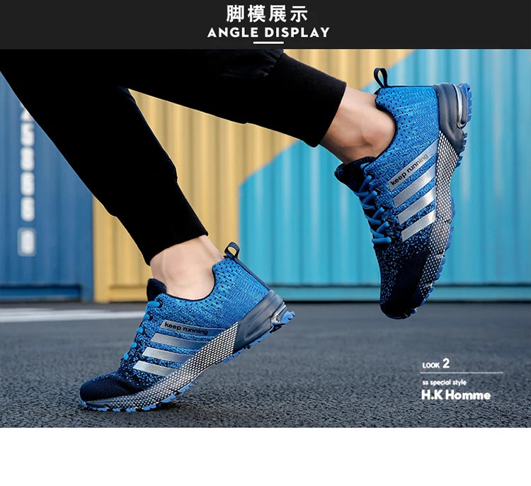 Men's and women's flats fashion casual sneakers couple walking shoes plus size breathable fitness running shoes men shoes