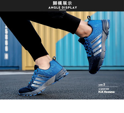 Men's and women's flats fashion casual sneakers couple walking shoes plus size breathable fitness running shoes men shoes