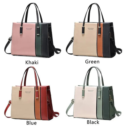 Handbags Patchwork  For Women Adjustable Strap Top Handle Bag Large Capacity Totes Shoulder Bags Fashion Crossbody Bags Work Gift