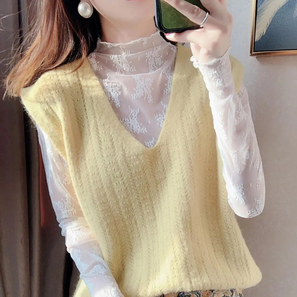 2021 Fashion Women Sexy Long Sleeve See Through Mesh Fishnet Casual Top Tee Shirt Sheer Black White Lace Turtleneck T-Shirt Hot